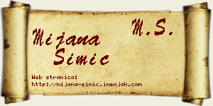 Mijana Simić vizit kartica
